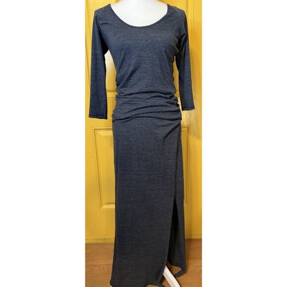 ALTERNATIVE Earth Gray Heathered Raglan Sleeve Cotton T-Shirt Maxi Dress Medium - Picture 1 of 2